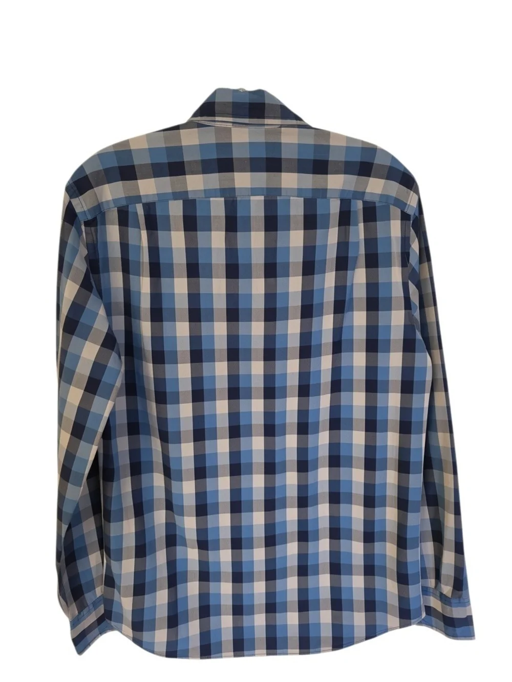 J. Crew Blue and White Check Cotton Button-Down Shirt